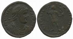 ROMAN COINS Marcus Aurelius (AD 161-180) Jovian (AD 363-364) No.: 703 Estimate: £ 150 Jovian, Ae 1, Antioch AD 363-364, diademed bust right, draped and cuirassed, rev VICTORIA ROMANORVM, Emperor stand