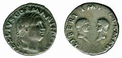 ANCIENT COINS Roman Vitellius (AD 69) No.: 186 Estimate: £ 600.- Vitellius, Denarius 3.34g, [A] VITELLIVS GERMAN IMP TR P, laureate head right, rev LIBERI IMP GERMAN, busts of Vitellius’s son and daug