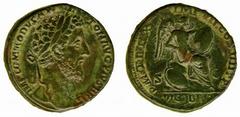 ANCIENT COINS Roman Commodus (AD 177-192) No.: 245 Estimate: £ 350.- Commodus, Sestertius 23.48g, AD 184-185, IMP COMMODVS ANTON AVG PIVS BRIT, laureate head right, rev VICT BRIT, P M TR P X IMP VII C