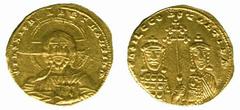 ANCIENT COINS Byzantine No.: 355 Estimate: £ 300.- Basil II and Constantine VIII (AD 976-1025), Solidus 4.41g, facing bust of Christ, rev facing busts of Basil and Constantine holding patriarchal cros