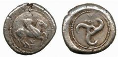 GREEK COINS Lycia No.: 69 Estimate: £ 350.- Dynasts of Lycia, uncertain Satrap, c.500-460 BC, Pegasus right, monogram below, rev triskeles and monogram, 10.02g (SNG von A 4090; SNG Cop -). About very 