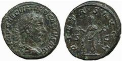 ROMAN COINS No.: 210 Estimate: £ 150.- Trebonianus Gallus (AD 251-253), AE As 10.82g, IMP CAE C VIB TREB GALLVS AVG, laureate, draped and cuirassed bust right, rev PIETAS AVGG S-C, Pietas standing lef
