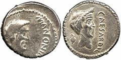 ANCIENT COINS ROMAN A COLLECTION OF ROMAN REPUBLICAN DENARII No.: 133 Estimate: £ 250 Denarius, Julius Caesar and Mark Antony, Cisalpine Gaul, November 43 BC, M ANTON IMP R P C, head of Mark Antony ri