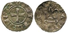 CRUSADER COINS Carytaena No.: 1243 Estimate: £ 400 Helena Angelina Comnena (c.1291-1300), Denier, X hELENA·D’I GR - A , cross, rev CLARICTIA S - E , castle tournois, 0.80g (CCS 77). Good fine, very ra