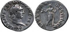 ANCIENT ROMAN IMPERATORIAL AND IMPERIAL SILVER COINS, Vitellius (AD 69), Denarius, A VITELLIVS GERM IMP AVG TR P, laureate head right, rev LIBERTAS RESTITVTA, Libertas standing facing, head right, hol