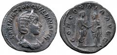 ANCIENT ROMAN IMPERATORIAL AND IMPERIAL SILVER COINS, Tranquillina (wife of Gordian III), Antoninianus, AD 241, SABINIA TRANQVILLINA AVG, diademed and draped bust right, on crescent, rev CONCORDIA AVG