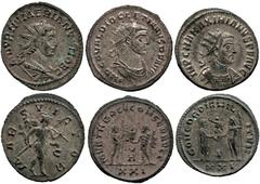 ANCIENT ROMAN IMPERATORIAL AND IMPERIAL SILVER COINS, Numerian (AD 283-284), Antoninianus, rev Mars, 3.49g (RIC 2); Diocletian (AD 284-305), Antoninianus, rev Jupiter and Hercules, 4.75g (RIC 323); Ma