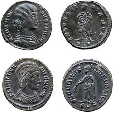 ANCIENT COINS, ROMAN IMPERIAL COINS, Helena, mother of Constantine Helena, Follis, 2.92g, Ticinum, AD 326, FL HELENA AVGVSTA, bust right, rev SECVRITAS REIPVBLICE, Securitas standing left (RIC VII, 20