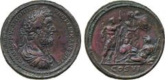 Coins. Commodus Medallion. ex Platt Hall Collection. Commodus (AD 177-192), AE Medallion, AD 190-191, M COMMODVS ANTONINVS PIVS FELIX AVG BRIT, laureate and bearded bust of Commodus right, wearing pal