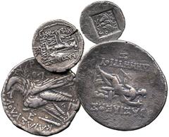 ANCIENT COINS. Greek. Carian Islands, Rhodes (2nd to 1st Century BC), Silver Drachm; Kingdom of Syria, Demetrios I (c.163-150 BC), Silver Tetradrachm; Cappadocian Kingdom, Ariobarzanes I (c.95-63 BC),