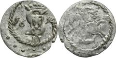 POLISH COINS Sigismund III Vasa, 2 Denarius Vilnius 1614 - VERY RARE, tail raisedBardzo rzadki dwudenar Zygmunta III Wazy z mennicy wileńskiej, z Pogonią z podniesiony ogonem.Egzemplarz niedobity na r