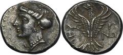ANCIENT COINS Greece, Paphlagonia, Sinope, HemidrachmGreecePaphlagonia, Sinope, Hemidrachm 400-350 BCObverse: head of the nymph Sinope leftReverse: eagle standing facing, head left, Π to rightΣINΩDiam