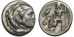 ANCIENT COINS Greece, Macedonia, Alexander III the Great, DrachmGreeceMacedonia, Alexander III the Great (336–323 BC), Drachm Obverse: head of Heracles covered with lion skin facing right Reverse: Zeu
