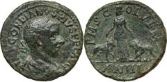 ANCIENT COINS Roman Provincial, Moesia Superior, Viminacium, Gordian III, AERoman Provincial Thrace, Hadrianopolis, Gordian III (238-244), AE 241/242 Obverse: laureate, draped and cuirassed bust of em