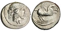 ANCIENT COINS Roman Republic, Titius, DenariusNice denarius minted in Rome in 90 BC by one of the monetary triumvirs, Quintus Titius. The offered denarius was minted after the first victories in the s