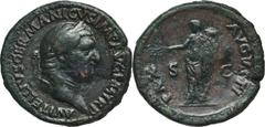 ANCIENT COINS Roman Imperial, Vitellius, Sestertius - VERY RAREVery rare type.Denarius of Vitellius, one of the shorter reigning emperors. He ruled only less than 8 months.Chocolate patina. Roman Impe