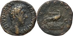 ANCIENT COINS Roman Imperial, Marcus Aurelius, Posthumous SestertiusPosthumous commemorative minted under Commodus (180-192). Marcus Aurelius (161-180), Posthumous Sestertius 180, Rome mint Obverse: b