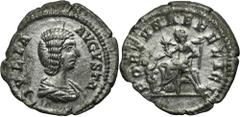 ANCIENT COINS Roman Imperial, Julia Domna, Denarius Well preserved coin with only slight wear on high points and a fair amount of mint luster.Roman ImperialJulia Domna (wife of Septimius Severus, 193-
