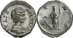 ANCIENT COINS Roman Imperial, Julia Domna, Denarius Reverse scratchedRoman Imperial Julia Domna (wife of Septimius Severus, 193-217), Denarius 196-211, Rome mint Obverse: draped bust right IVLIA AVGVS