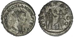 ANCIENT COINS Roman Imperial, Gallienus, AntoninianusRoman ImperialGallienus (253-268), Antoninianus 255-256, Samosata mintObverse: radiate head right IMP C P LIC GALLIENVS P F AVGReverse: Valerian an