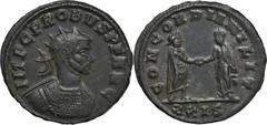 ANCIENT COINS Roman Imperial, Probus, AntoninianusRoman Imperial Probus (276–282), Antoninianus 276-282, Siscia mint Obverse: radiate, cuirassed bust right IMP C PROBVS P F AVG Reverse: emperor standi