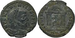 ANCIENT COINS Roman Imperial, Maxentius, FollisRoman ImperialMaxentius (306-312), Follis 307, Aquileia mintObverse: laureate head rightIMP C MAXENTIVS PF AVG Reverse: Roma seated front, head left, shi