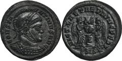 ANCIENT COINS Roman Imperial, Constantine I the Great, Follis - RARERare follis, R4 in the Roman Imperial Coinage catalogue.Roman Imperial Constantine I the Great (308-324), Follis 319-320, Siscia min