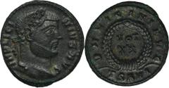 ANCIENT COINS Roman Imperial, Licinius I, Follis - RARERoman ImperialLicinius I (308-324), Follis 320, Thessalonica mintObverse: laurate head right IMP LIC LICINIVS AVGReverse: VOT XX within wreath, T