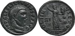 ANCIENT COINS Roman Imperial, Licinius I, FollisRoman ImperialLicinius I (308-324), Follis 312, Antioch mint Obverse: helmeted and cuirassed bust to left, holding spear over shoulder, shield on left a