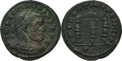 ANCIENT COINS Roman Imperial, Licinius I, FollisRoman Imperial Licinius I (308-324), Follis 313, Rome mintObverse: laureate, curaissed bust right IMP LICINIVS P F AVGReverse: three standards surmounte