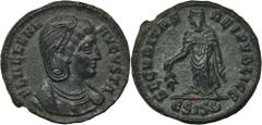 ANCIENT COINS Roman Imperial, Helena Augusta, FollisRoman Imperial Helena Augusta (325-329, mother of Constantine), Follis ca. 325, Siscia mintObverse: diademed and draped bust rightFL HELENA AVGVSTAR