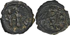 ANCIENT COINS Byzantine Empire, Heraclius, Martina and Heraclius Constantine, FollisByzantine Empire Heraclius, Martina and Heraclius Constantine (610–641), Follis 610-641, Constantinople mintObverse: