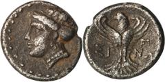 ANCIENT COINS Greece, Paphlagonia, Sinope, HemidrachmGreecePaphlagonia, Sinope, Hemidrachm 400-350 BCObverse: head of the nymph Sinope leftReverse: eagle standing facing, head left, Π to rightΣINΩDiam