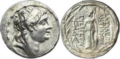 ANCIENT COINS Greece, Cappadocia, Ariarathes VI Epiphanes Philopator, TetradrachmGreece Cappadocia, Ariarathes VI Epiphanes Philopator (130-116 BC), Tetradrachm, uncertain mint in Cappadocia Obverse: 