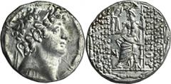ANCIENT COINS Greece, Seleukid Empire, Philip I Philadelphos, TetradrachmIridescent tone. GreeceSeleucids, Philip I Philadelphos (145-139 BC and 129-125 BC), Tetradrachm 88-87 BC, Antioch mint Obverse