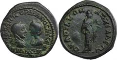 ANCIENT COINS Roman Provincial, Thrace, Anchialus, Gordian III i Tranquillina, AERoman ProvincialThrace, Anchialus, Gordian III i Tranqilina (238-244), AEObverse: Confronted busts of Gordian III and S