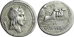 ANCIENT COINS Roman Republic, L. Iulius Bursio, DenariusNice denarius minted by one of the monetary triumvirs of 85 BC, Lucius Julius Bursio. Roman RepublicL. Iulius Bursio (85 BC), Denarius 85 BC, Ro