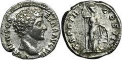 ANCIENT COINS Roman Imperial, Marcus Aurelius, DenariusRoman Imperial Marcus Aurelius (161-180), Denarius 147-148, Rome mint Obverse: bare head right AVRELIVS CAESAR AVG PII F Reverse: Minerva standin