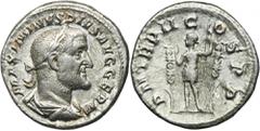 ANCIENT COINS Roman Imperial, Maximinus I Thrax, DenariusClear details. Small scratches on both sides of coin. Roman Imperial Maximinus I Thrax (235-238), Denarius 236, Roman Mint Obverse: laurate, dr