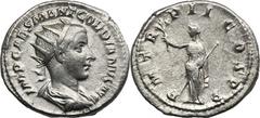 ANCIENT COINS Roman Imperial, Gordian III, AntoninianusRoman ImperialGordian III (238-244), Antoninianus 239, Rome mint Obverse: radiate, draped and cuirassed bust rightIMP CAES M ANT GORDIANVS AVGRev