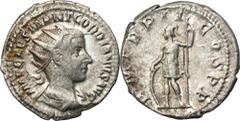 ANCIENT COINS Roman Imperial, Gordian III, AntoninianusRoman ImperialGordian III (238-244), Antoninianus 239, Rome mint Obverse: radiate, draped and cuirassed bust rightIMP CAES M ANT GORDIANVS AVGRev