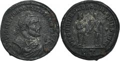 ANCIENT COINS Roman Imperial, Diokletian, FollisRoman Imperial Diocletian (284-305), Follis 305, Ticinum mint Obverse: laureate bust of Diocletian wearing imperial mantle right, holding olive branch i