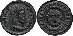 ANCIENT COINS Roman Imperial, Crispus, FollisRoman Imperial Crispus (317-326), Follis 321-324, Siscia mint Obverse: laureate head rightIVL CRISPVS NOB CReverse: VOT X within wreath, ASIS sunburst in e