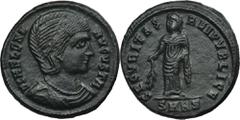 ANCIENT COINS Roman Imperial, Helena Augusta, Follis - UNLISTED, SMHSUnlisted variety in Roman Imperial Coinage.Roman Imperial Helena Augusta (325-329, mother of Constantine), Follis ca. 325-326, Hera