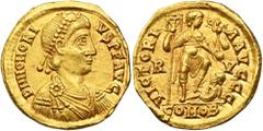 ANCIENT COINS Roman Imperial, Honorius, Solidus Attractive coin with well preserved details and only slight signs of circulation. Obverse scratched.Roman Imperial Honorius (393-423), Solidus 402-403, 