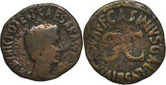 ANCIENT COINS Roman Imperial, Octavian Augustus, AsRoman Imperial Augustus (27 BC-14 AD), As 16 BC, Rome mint Obverse: radiate head leftCAESAR AVGVSTVS TRIBVNIC POTEST Reverse: letters SCC ASINIVS GAL