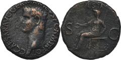 ANCIENT COINS Roman Imperial, Caligula, AsRoman Imperial Caligula (37-41), As 37-38, Rome mint Obverse: bare head leftC CAESAR AVG GERMANICVS PON M TR POTReverse: Vesta seated left on ornamental thron