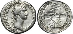 ANCIENT COINS Roman Imperial, Nerva, DenariusRoman ImperialTrajan (96-98), Denarius 98, Rome mint Obverse: laureate head rightIMP NERVA CAES AVG P M TR P COS III P PReverse: clasped hands holding aqui