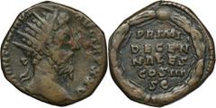 ANCIENT COINS Roman Imperial, Marcus Aurelius, DupondiusRoman ImperialMarcus Aurelius (161-180), Dupondius 170-171, Rome mintObverse: radiate head of Marcus Aurelius right IMP M ANTONINVS AVG TR P XXV