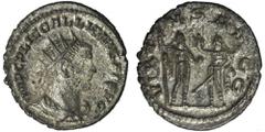 ANCIENT COINS Roman Imperial, Gallienus, AntoninianusRoman ImperialGallienus (253-268), Antoninianus 255-256, Samosata mintObverse: radiate head right IMP C P LIC GALLIENVS P F AVGReverse: Valerian an